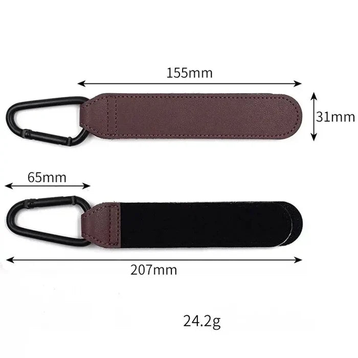 Stroller Hooks for Bags – Strong, PU Leather, Hands-Free Travel