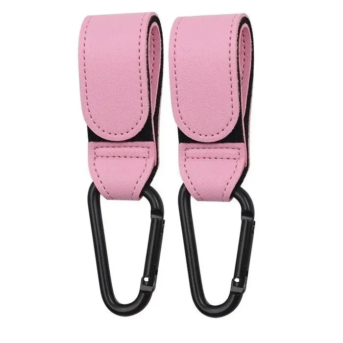 Stroller Hooks for Bags – Strong, PU Leather, Hands-Free Travel
