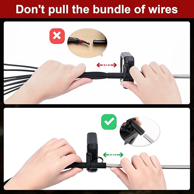 Hands adjusting the connector on solar outdoor swing light poles safely