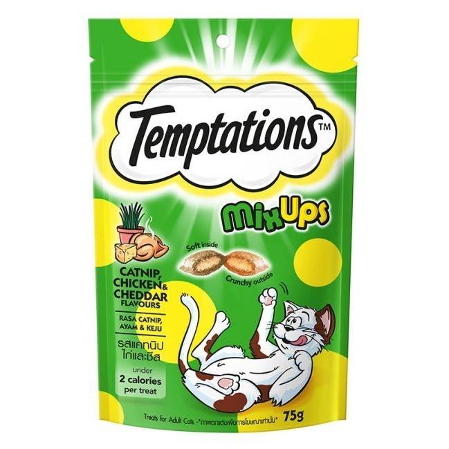 Temptations Cat Treats 75g Catnip Chicken Cheddar