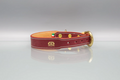 Full-grain Italian leather dog collar with brass hardware
