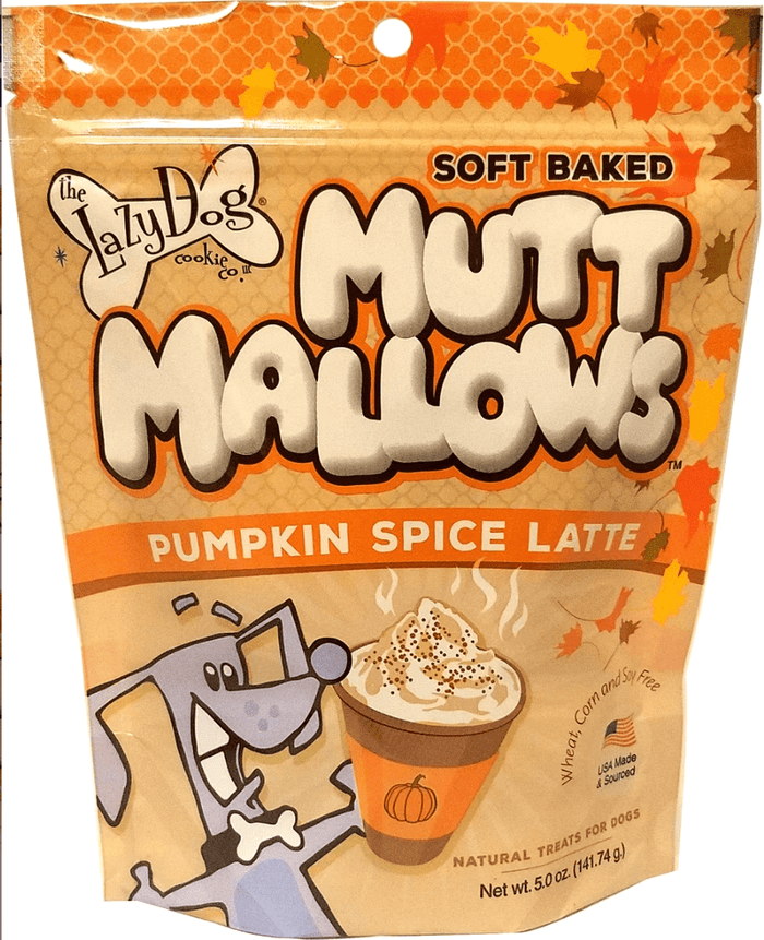 The Lazy Dog Cookie Co. Mutt Mallows Pumpkin Spice Latte Soft-Baked Dog Treats, 5-oz bag - Glad Dogs Nation | ALL Profits Donated