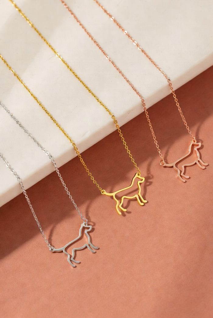 Lumière necklace shown in an alternate metal finish
