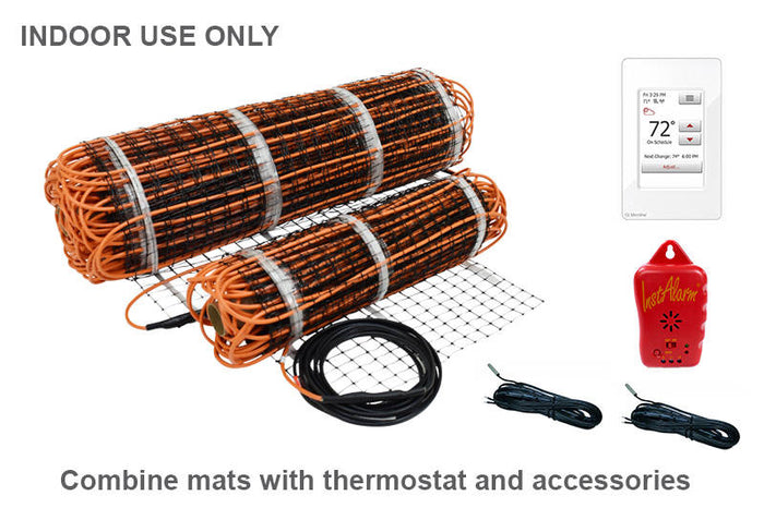 ThermoSlab Electric Radiant Heat Mat and controller bundled kit system for installing in garages, basements and other concrete poured areas