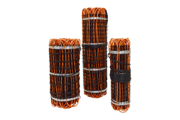 Variety of different sized ThermoSlab Electric Radiant Heat Mat  for basements, garages and other concrete poured applications