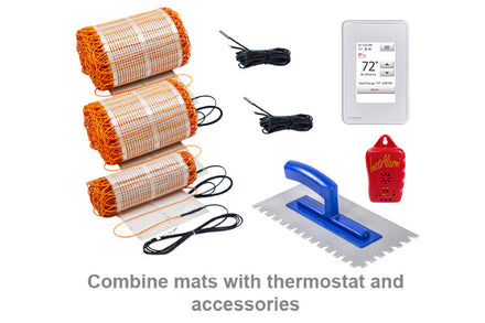 ThermoTile® Electric Floor Heating Mat 120V, 1.5A, 15sq. ft (10ft x 18in), 12W/sq. ft