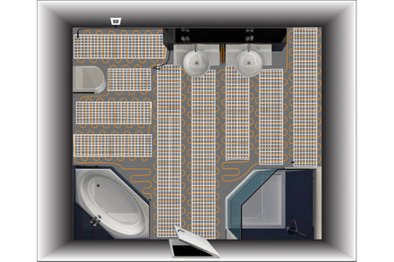 ThermoTile® Electric Floor Heating Mat 240V, 0.8A, 15sq. ft (10ft x 18in), 12W/sq. ft