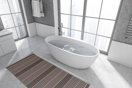 ThermoTile® Electric Floor Heating Mat 240V, 0.8A, 15sq. ft (10ft x 18in), 12W/sq. ft