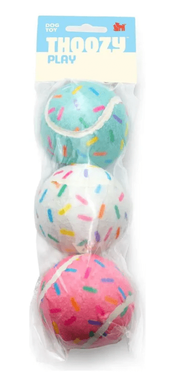 ThoozyPet Happy Birthday Sprinkle Tennis Balls 3 Pack - Glad Dogs Nation | ALL Profits Donated
