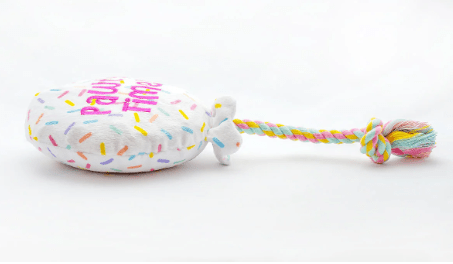 ThoozyPet Pawty Time Plush Balloon Crinkle & Squeak Dog Toy with Rope 7" - Glad Dogs Nation | ALL Profits Donated