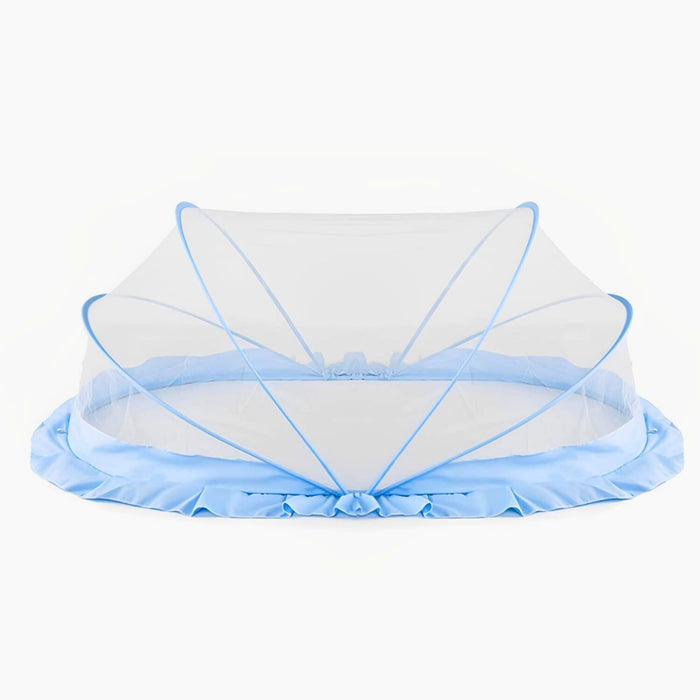 TiniTot Baby Mosquito Net | Foldable 360° Protection | No Zip No Hook | 0-24 Months | Blue