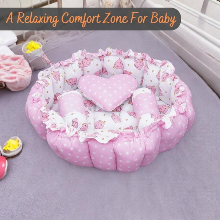 Tinitot Baby Reversible Cotton Bedding Set with Mosquito Net | 0-12 Months
