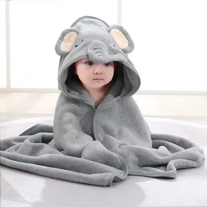 Toddler Bathrobe – Soft Coral Fleece Baby Towel