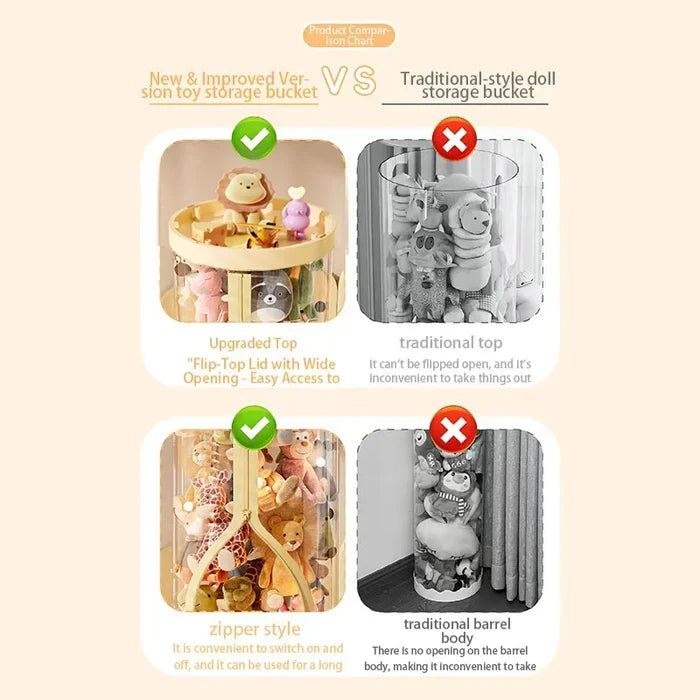 Transparent Doll Storage Box for Organized Toy Display