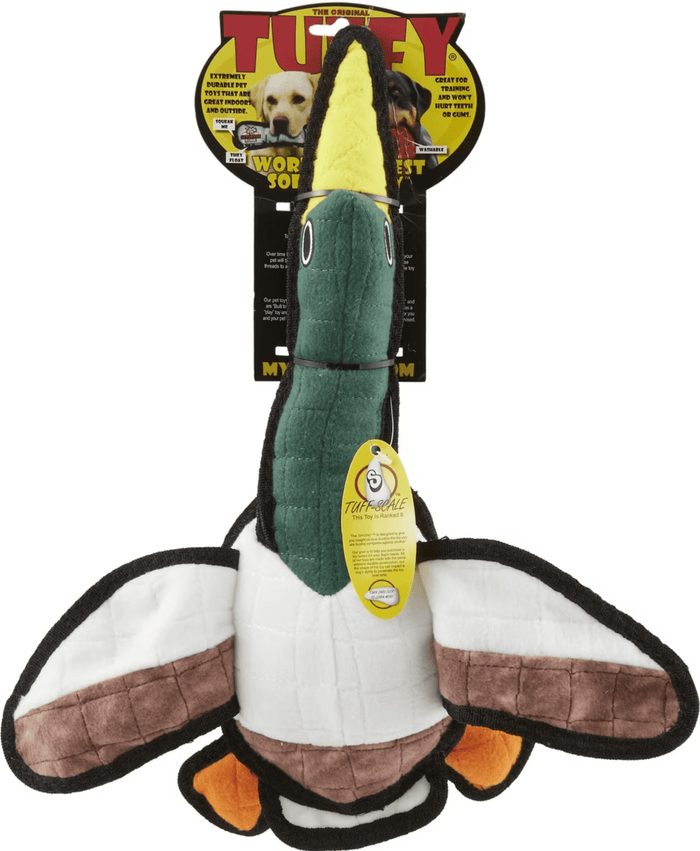 Tuffy Jr. Durable Barnyard Duck Squeaky Plush Dog Toy: S/M Dogs - Glad Dogs Nation | ALL Profits Donated