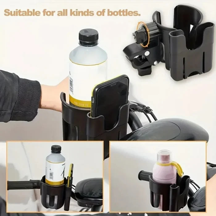 Universal Stroller Cup Holder with Phone Mount for Easy Travel