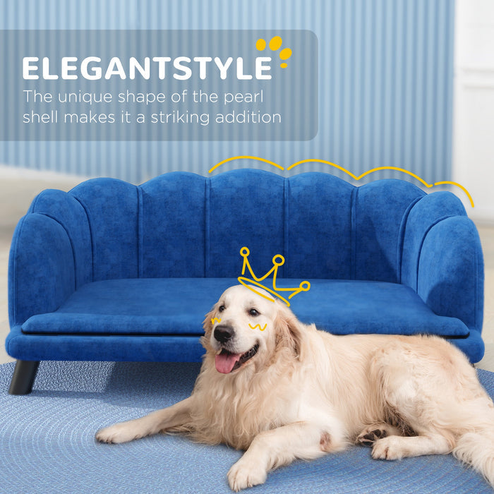 Velvet Pet Sofa with Pearl Backrest