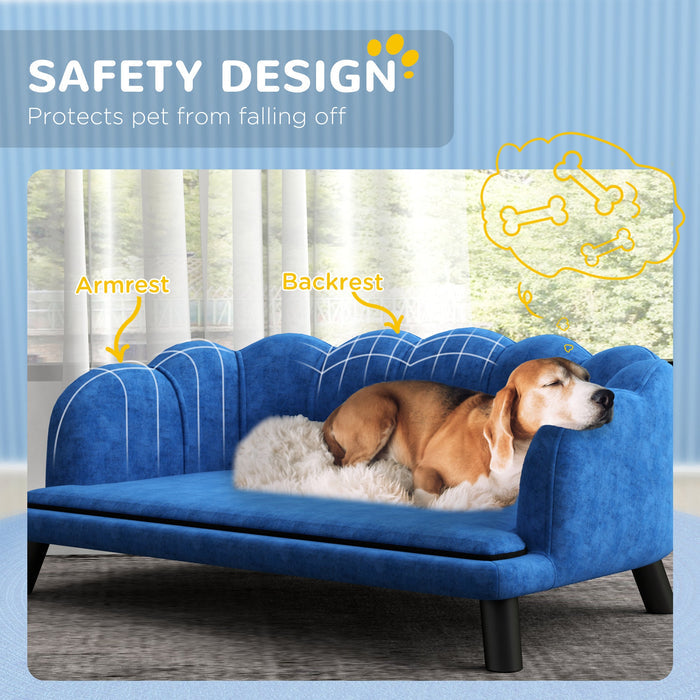 Velvet Pet Sofa with Pearl Backrest