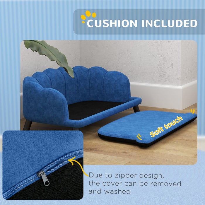 Velvet Pet Sofa with Pearl Backrest