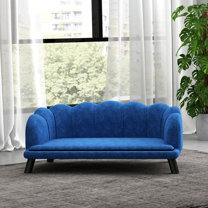 Velvet Pet Sofa with Pearl Backrest