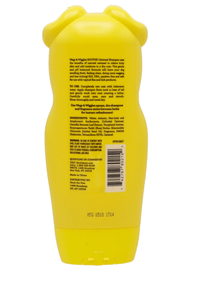 Wags & Wiggles Soothe Oatmeal Dog Shampoo 16 oz. - Glad Dogs Nation | ALL Profits Donated