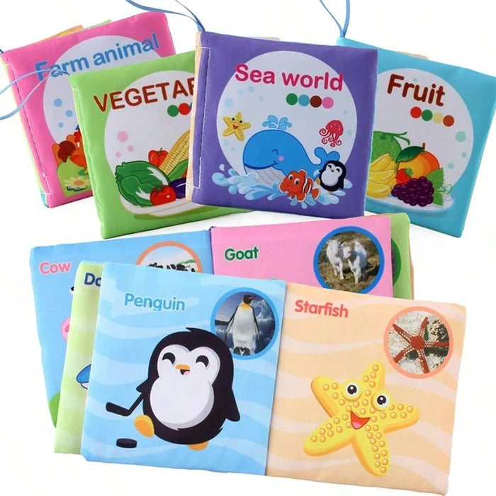 Washable Baby Cloth Book Set – Sensory & Teething Fun