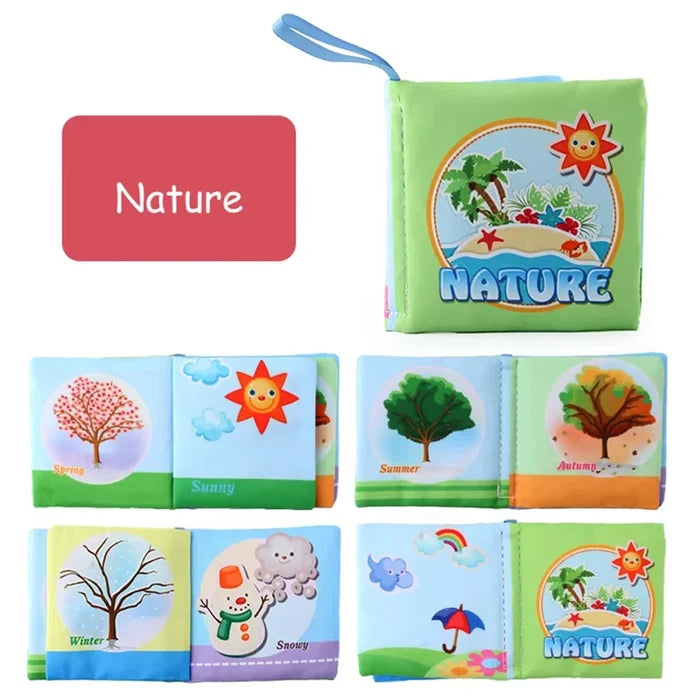 Washable Baby Cloth Book Set – Sensory & Teething Fun