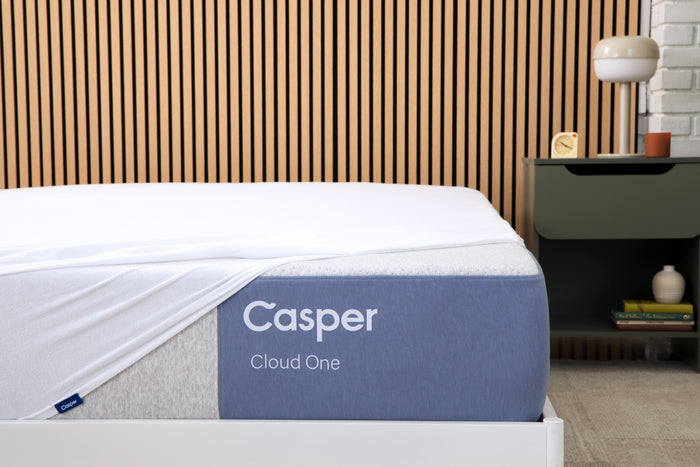 Corner view of the Waterproof Mattress Protector on a Cloud One mattress