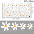 White Daisy Wall Stickers – 34-Piece Small Scatter or 14-Piece Large Statement Set | 60×30cm Sheet | Peel & Stick | Bedroom, Nursery & Garden Decor