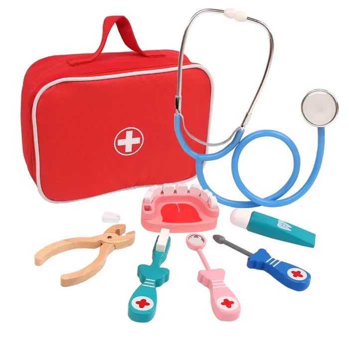 Wooden Doctor Play Set Educational Role Play Toy for Kids