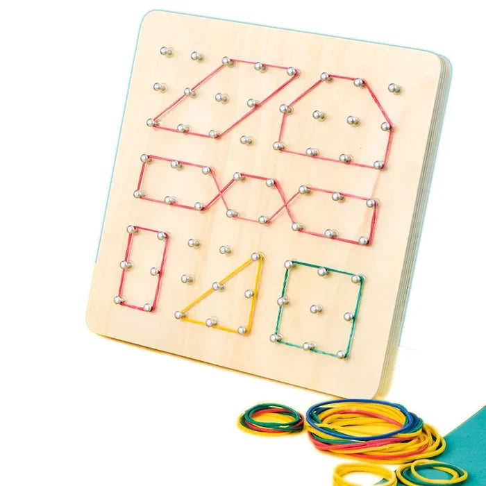 Wooden Geoboard Puzzle for Creative Math Learning Fun