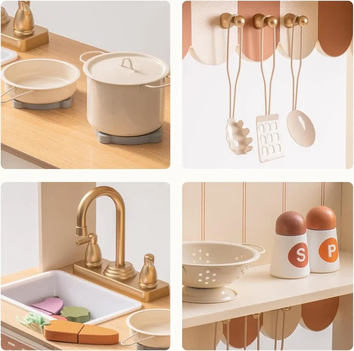 Wooden Kids Kitchen Playset – Realistic Design for Creative Play