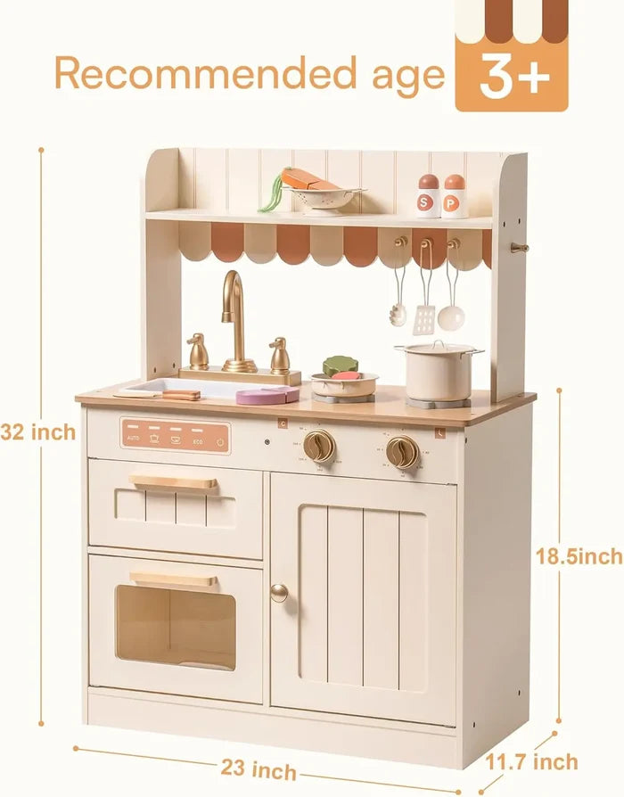 Wooden Kids Kitchen Playset – Realistic Design for Creative Play