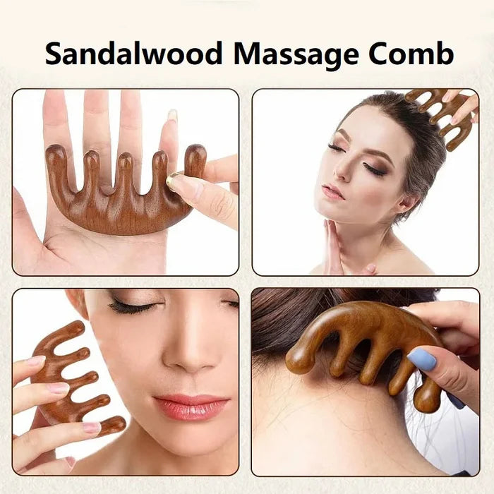 Wooden Scalp Massager Comb for Relaxing Head & Hair Care