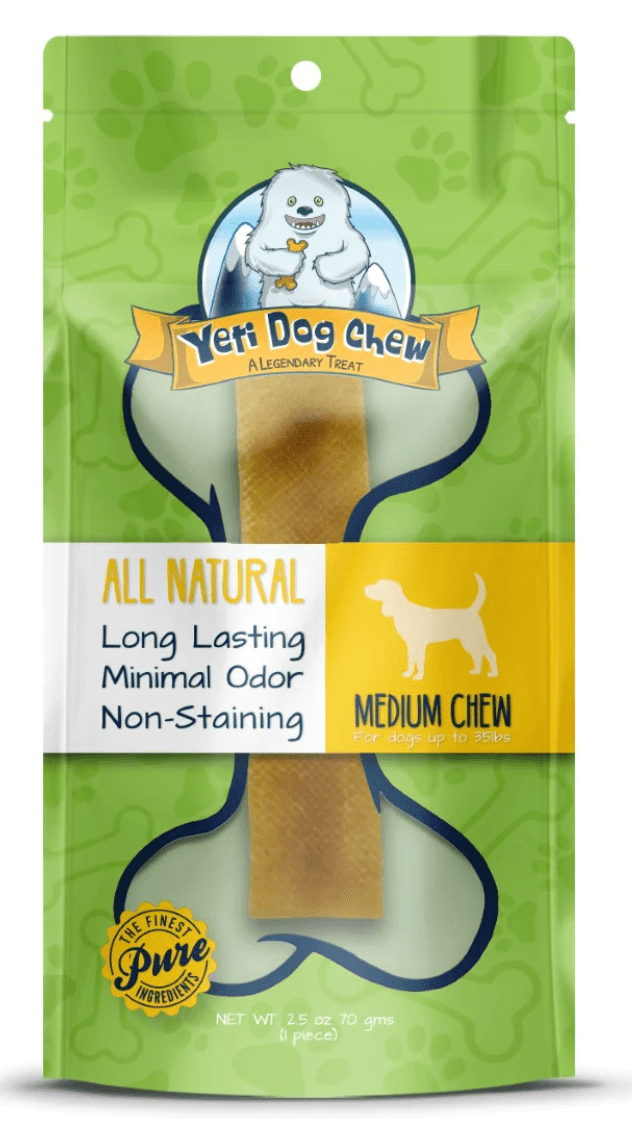 Yeti Dog Chew Medium Yak Cheese Chew for Dogs up to 45 lbs: Single & 2 Pack - Glad Dogs Nation | ALL Profits Donated