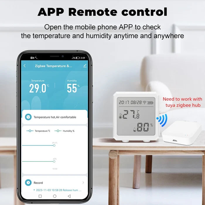 Zigbee Temperature Humidity Sensor LCD Wireless Thermometer