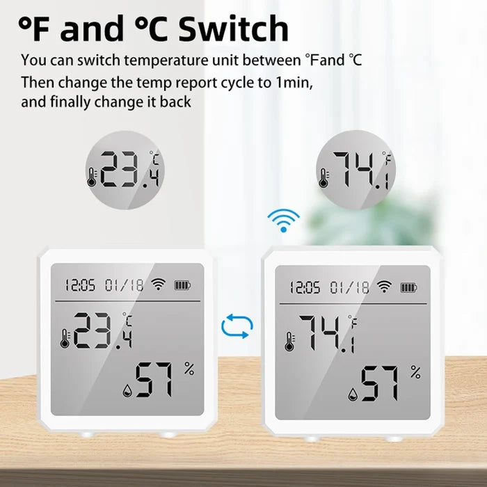 Zigbee Temperature Humidity Sensor LCD Wireless Thermometer